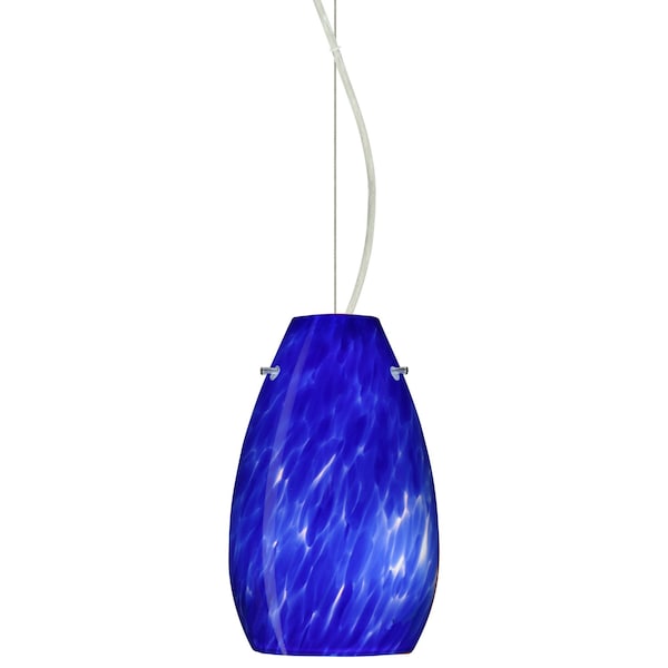 Besa Lighting Pera 9 Cord Pendant, Blue Cloud, Satin Nickel Finish, 1x100W Incandescent 1KX-412686-SN - main